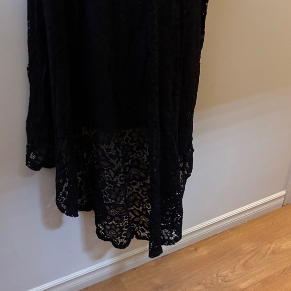 Chic Black Lace High-Low Dress - Picture 3 of 9